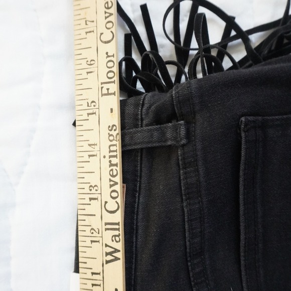 Judy Blue NWT Black Skinny Fit Jean 9/29 High Waist Fringe Western Cowboy Novlty - Picture 6 of 8
